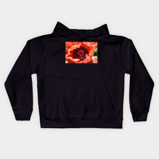 Pink oriental poppy close-up Kids Hoodie